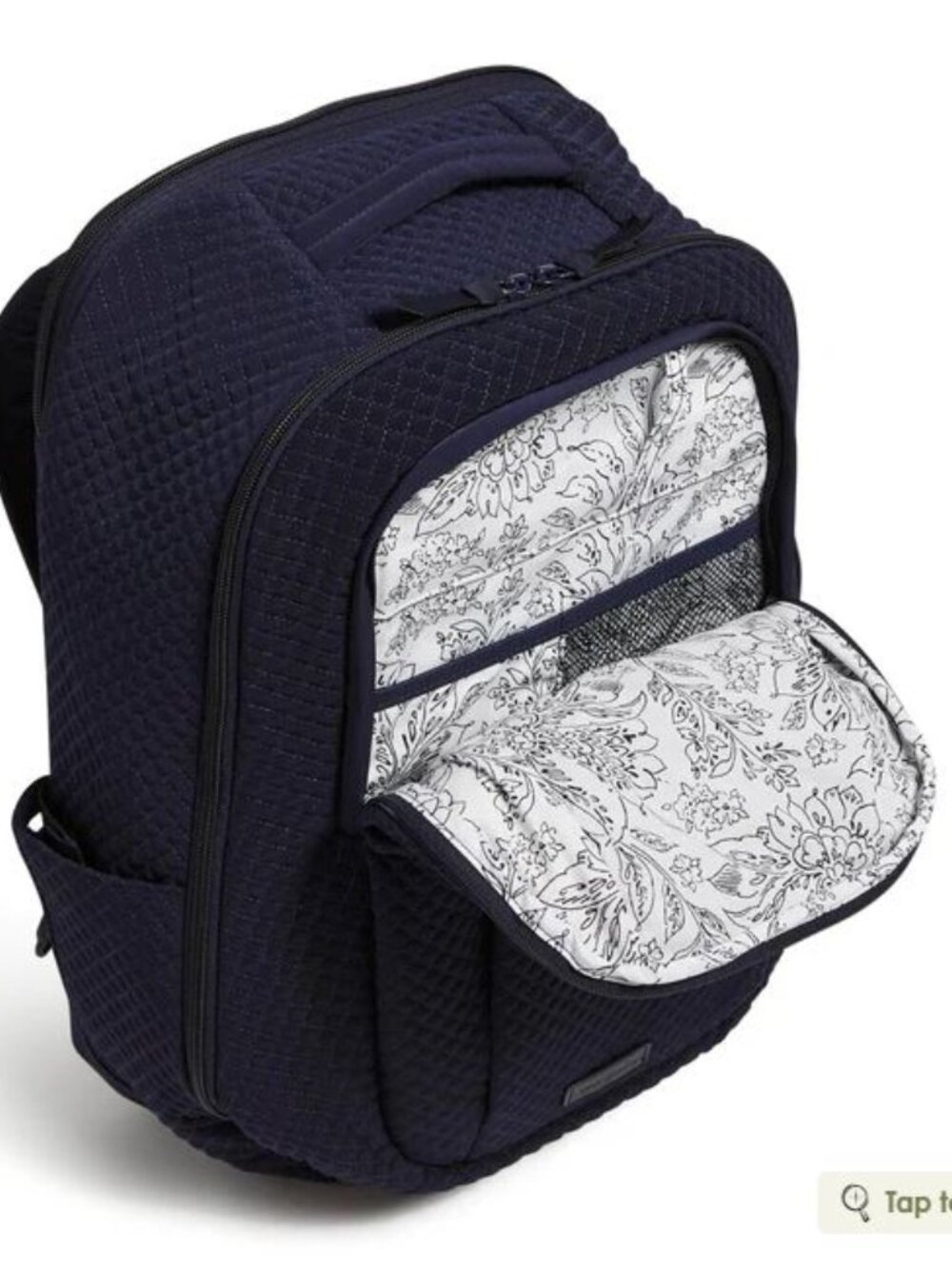 Vera Bradley Large Travel Backpack Microfiber Classic Navy (12 x19 x 7") NWT - Picture 3 of 3